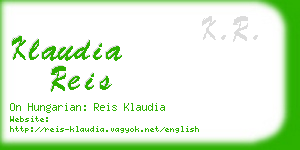 klaudia reis business card